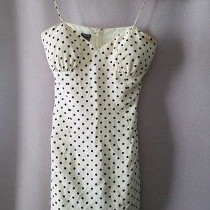 Ivory/black Poke a Dot Silk strap Top/Dress